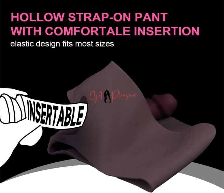 Black Hollow Pant Strapon For Men