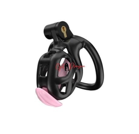 New Black Cobra  Chastity Kit With Pink Urethral Plug-NUB Size