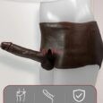 wearable Pant solid Dildo Brown silicone builitin Skeleton-6.29 Inches