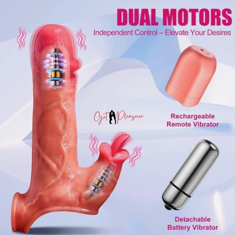 Black Tongue Licking Vibraing Penis Sleeve India