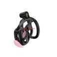 New Black Cobra Nano Chastity Cage With Pink Urethral Plug
