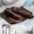 wearable Pant solid Dildo Brown silicone builitin Skeleton-6.29 Inches