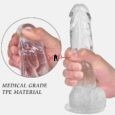 Transparent Jelly Realistic Penis Dildo 8 Inches with Suction Cup