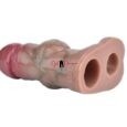 Open Glans Delay Ejaculation Penis Sleeve with wolf Knot Testicle Ring