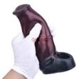 black and red platinum finish  Unique Horse Penis Texture and cock sleeve 6.88 Inches