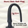 12 inches Long Heavy Duty Horse Tail Anal Buttplug Black