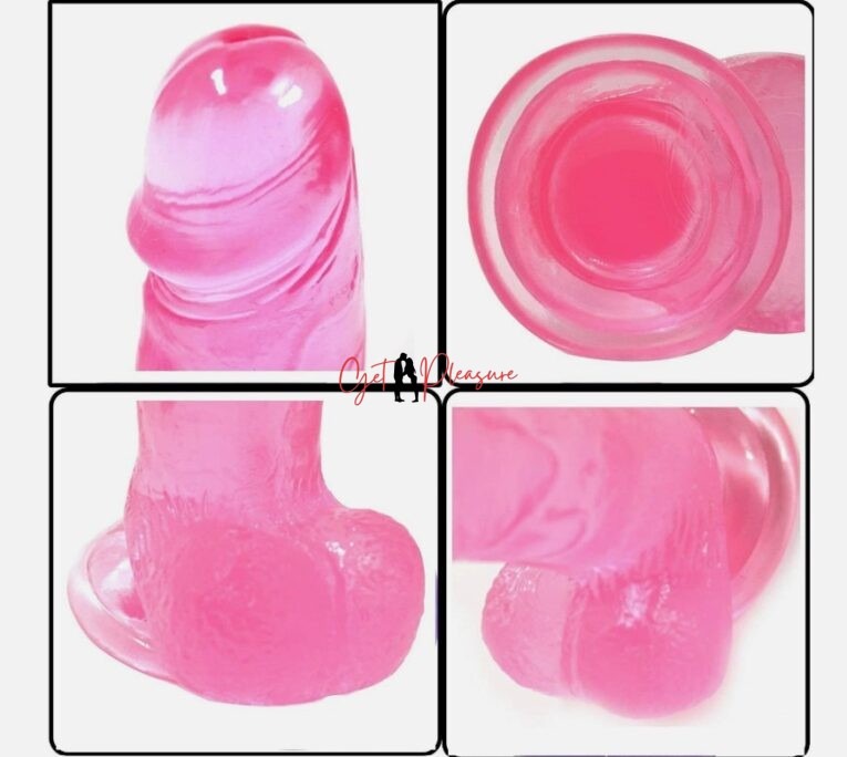 Jelly 8 Inches Silicone Dildo Pink