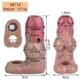 Open Glans Delay Ejaculation Penis Sleeve with wolf Knot Testicle Ring