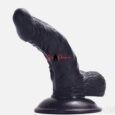 5.5 Inches Insertable Length Black Realistic Curved Dildo
