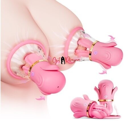 White 3In1 Nipple Clamp Vibrating Sucking Massager