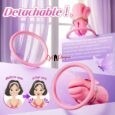 White 3In1 Nipple Clamp Vibrating Sucking Massager