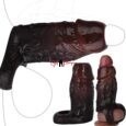 Open Glans Exposed Design Black Penis Sleeve For Men