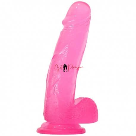 Jelly Realistic Dong Pink 8 Inches With Suction Base
