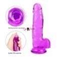 8 Inches Jelly Purple Dildo With Strong Suction Cup