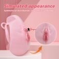 Pink Wearable Chastity Cage With Golden Anal Buttplug and Belt