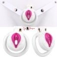Vagina Shape White Male Chastity Device With Belt