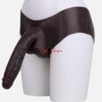 10 Inches Extra Lange Wearable Realistic Huge Black Hollow Pant Dildo Extender For Men
