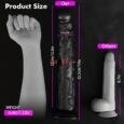 14 Inches Black Extra Long Penis Dildo With Strong Suction Cup