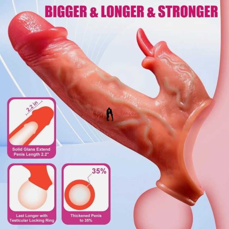 Tongue Licking Vibrating Penis Sleeve For Men