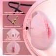 Pink Wearable Chastity Cage With Golden Anal Buttplug and Belt