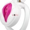 Vagina Shape White Male Chastity Device With Belt