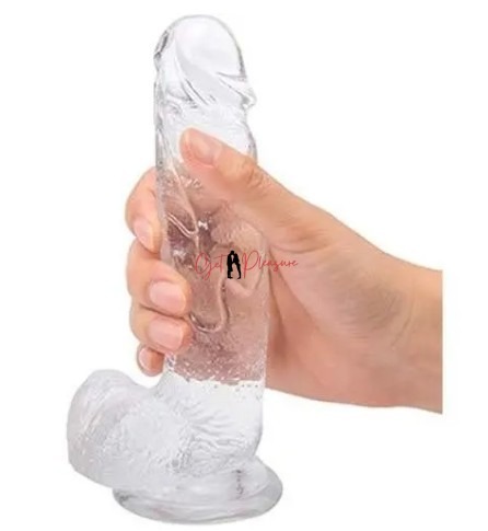 Transparent Jelly Realistic Penis Dildo 8 Inches with Suction Cup