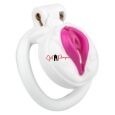 Vagina Shape White Male Chastity Device With Belt