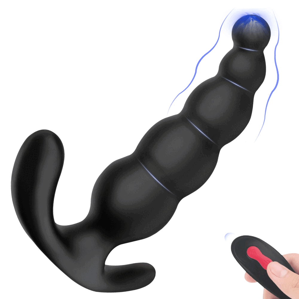 Vibrating Beads Black Anal Plug multifunctional sex toy for anal pleasure Wireless remote control